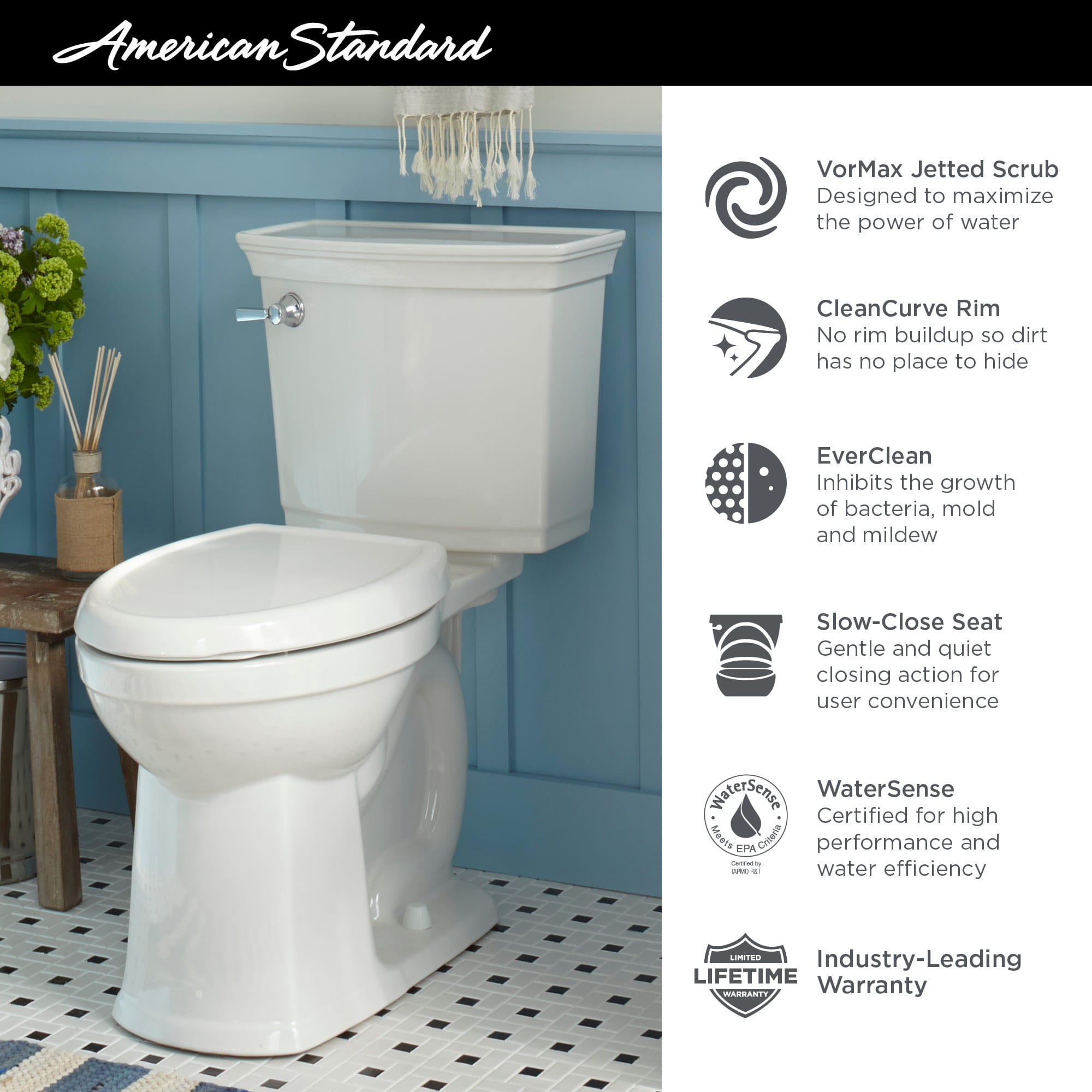 Optum VorMax TwoPiece 1.28 gpf/4.8 Lpf Chair Height Elongated Toilet